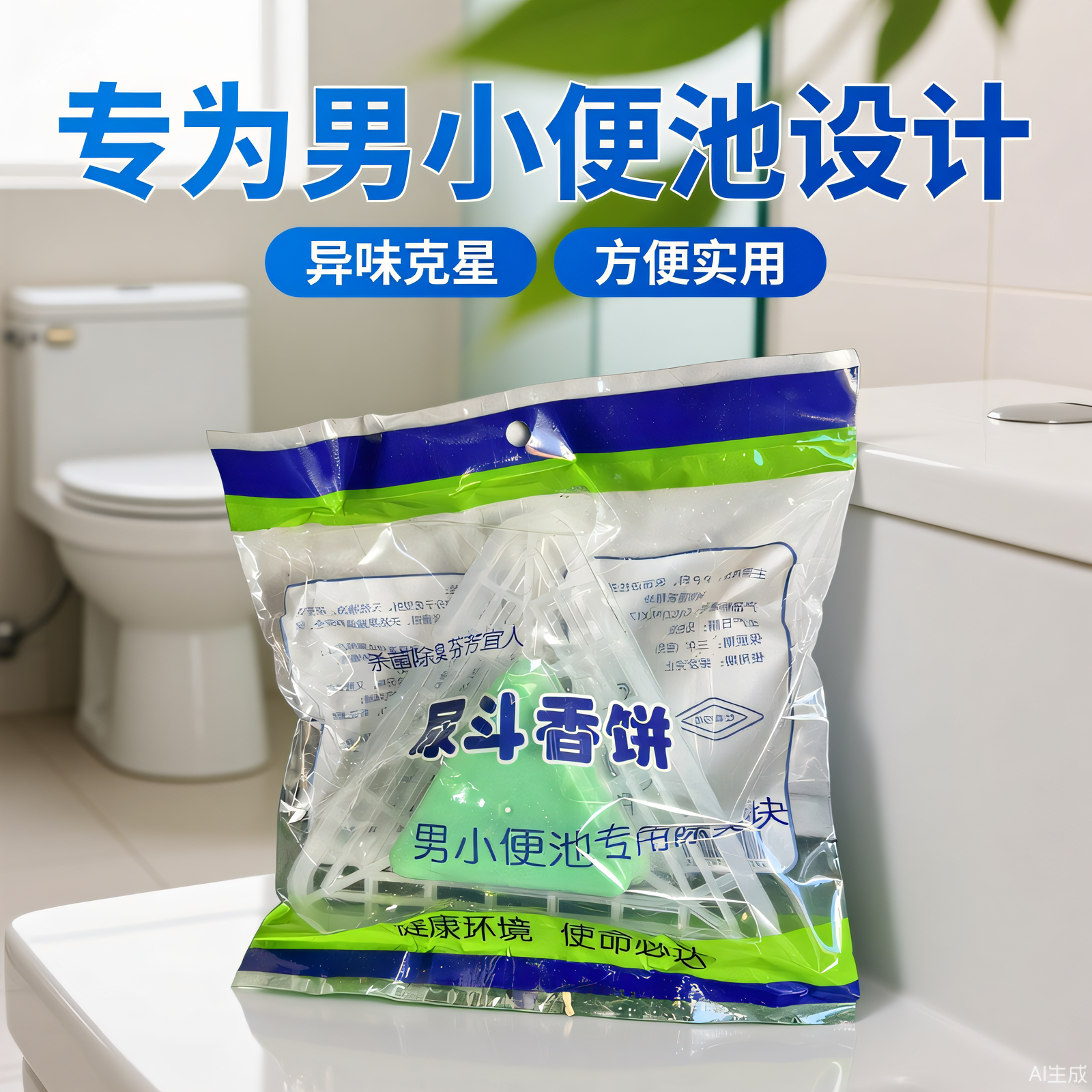 男士小便池芳香除臭卫生球厕所防堵塞洁厕三角块尿斗过滤清洁香块