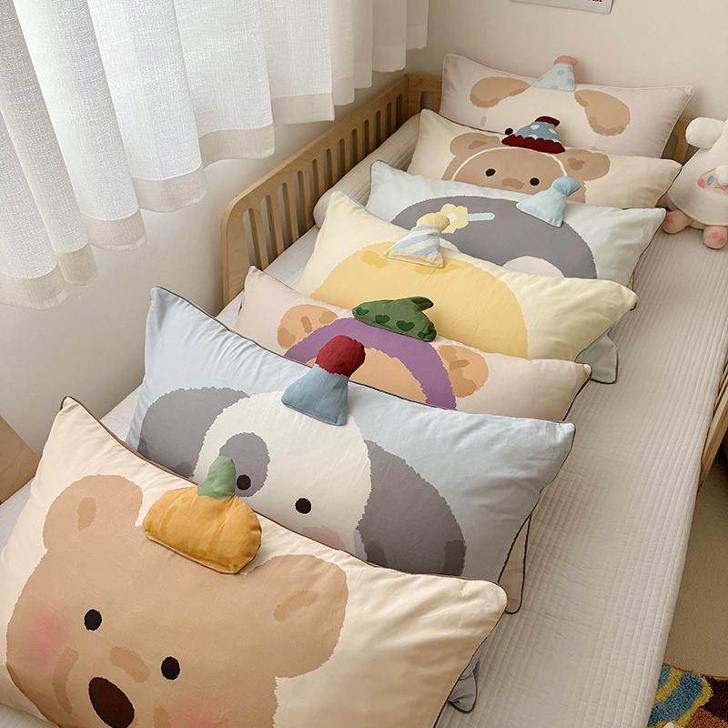 化纤儿童磨毛枕套单只装 宝宝小枕头套30*50 双层纱单人枕皮48*74,婴童用品,儿童枕套,淘宝优惠券,粉丝福利购,淘宝优惠卷