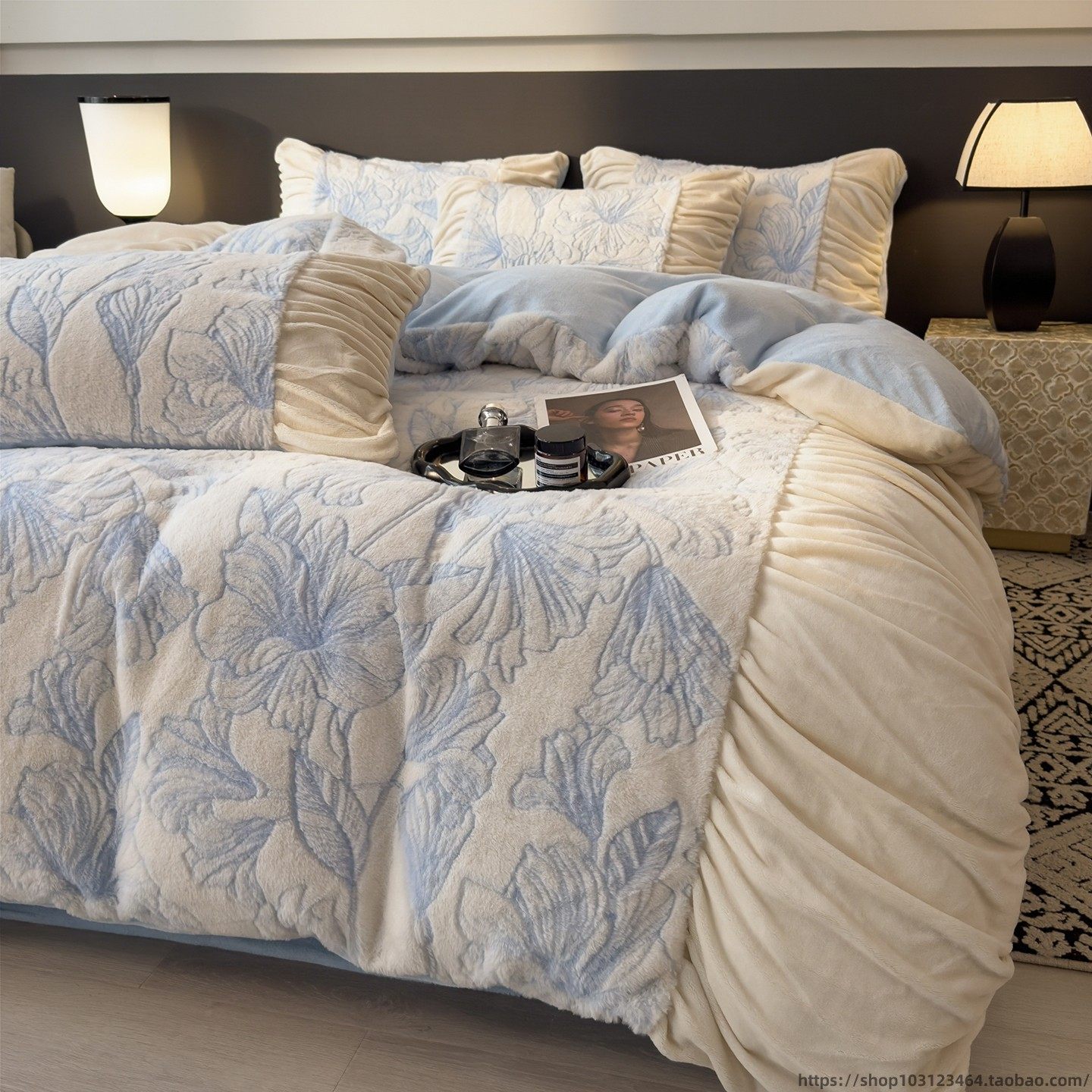 2025新款A类床上用品四件套水晶绒床单立体被套被罩床笠学生宿舍,床上用品,床品套件/四件套/多件套,淘宝优惠券,粉丝福利购,淘宝优惠卷