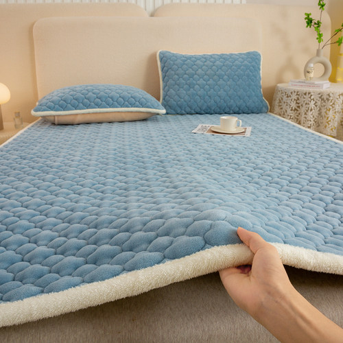 牛奶绒床垫软垫家用冬季珊瑚绒褥子薄垫子保暖法兰绒加厚毯子床褥
