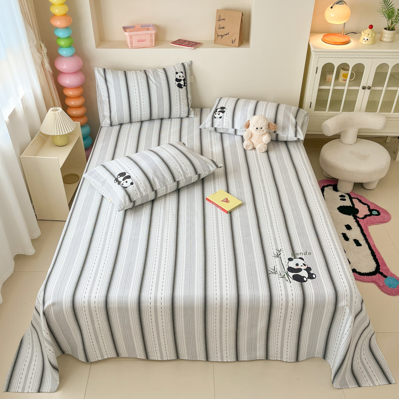 卡通老粗布床单单件纯棉100全棉加厚炕单棉麻凉席被单单件套布料