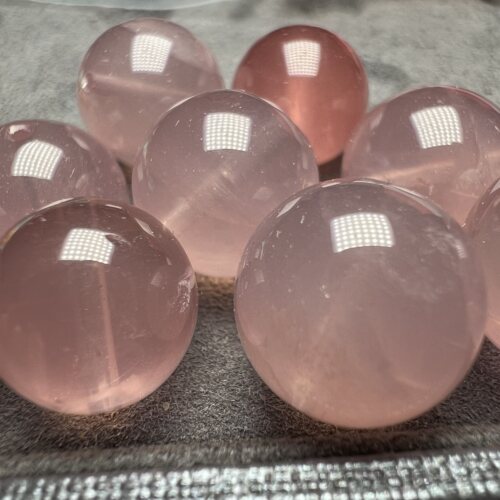 一物一图天然粉水晶散珠单珠马粉浅粉多宝手链珠12/14/16/18吊坠