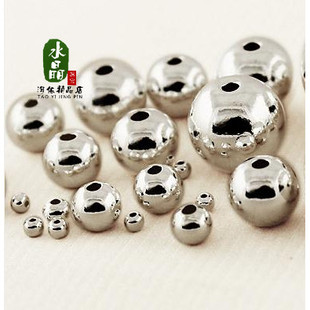 黄铜隔珠金黄色 6mm纯银圆珠子 925银珠银饰 diy配件隔珠散珠3