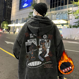 欧美式高街做旧水洗复古印花潮流连帽卫衣外套W557常规P65加绒P75，男装卫衣，电商A486