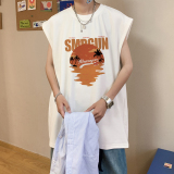 数据超好抖音品质印花宽松无袖背心韩版ins风潮牌t恤BX602-P20，男装背心/马甲，电商A486