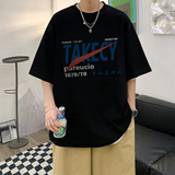 wassupcandy重磅短袖t恤男夏季美式潮牌oversize五分袖宽松上衣，男装T恤，电商A486