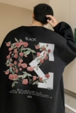 重磅华棉2023春装美式印花字母潮流圆领卫衣外套W185-P40，男装卫衣，电商A486