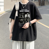 重磅纯棉直播有280克美式潮牌宽松短袖t恤情侣半袖上衣T625-P25，男装T恤，电商A486