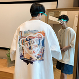 数据超好重磅纯棉2023夏装新款潮牌印花宽松短袖t恤T305-P25，男装T恤，电商A486