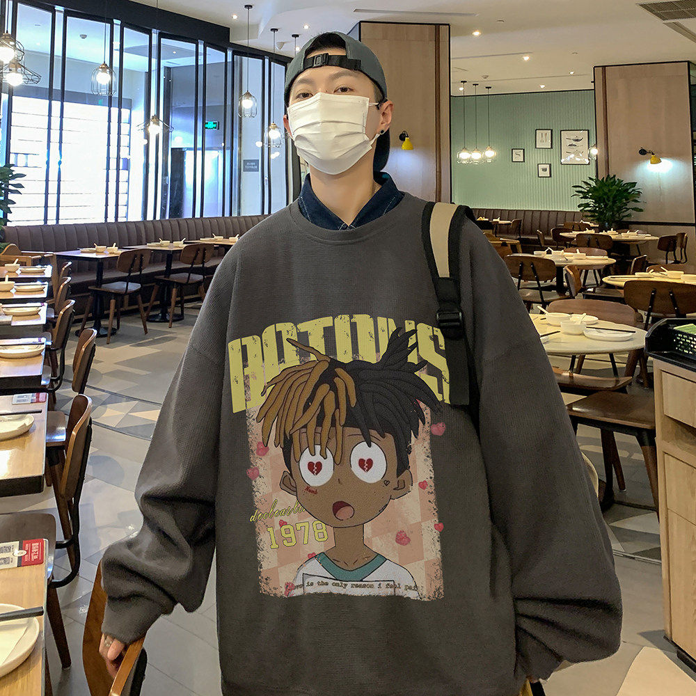 数据超好抖音品质秋装新款美式印花潮流圆领卫衣外套W170-P35,男装卫衣,电商A486