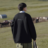 重磅华棉2023春装欧美式日系风印花潮流圆领卫衣W300-P40，男装卫衣，电商A486