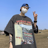 220克纯棉直播有重磅280G双纱美式潮牌卡通宽松短袖t恤T703-P25，男装T恤，电商A486