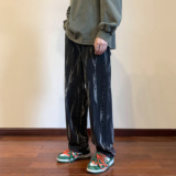 美式潮牌ins高街宽松直筒水洗牛仔裤男阔腿拖地扎染长裤K202-P50，男装牛仔裤，电商A486