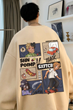 重磅华棉2023春装美式潮牌卡通宽松圆领卫衣外套W555-P40，男装卫衣，电商A486