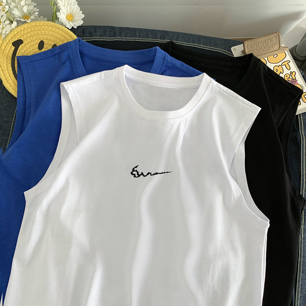 数据超好抖音品质印花宽松无袖背心韩版ins风潮牌t恤BX619-P20,男装背心/马甲,电商A486