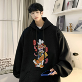 重磅华棉2023春装美式潮牌卡通宽松连帽卫衣外套W671-P50，男装卫衣，电商A486