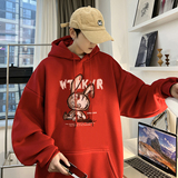 重磅华棉2023春装美式潮牌卡通宽松连帽卫衣外套W706-P50，男装卫衣，电商A486