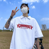 美式青春流行polo领短袖t恤男夏季印花宽松潮流翻领半袖PL07-P40，男装T恤，电商A486