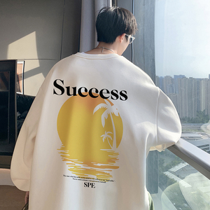 重磅华棉 2023春装欧美式嘻哈高级印花潮流圆领卫衣 W373-P40图片