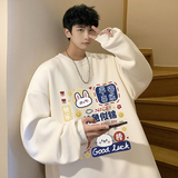 重磅华棉2023春装美式潮牌卡通宽松圆领卫衣外套W716-P40，男装卫衣，电商A486