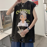 可自行拼款240克重磅欧美式潮牌男女水洗背心无袖t恤BX171-P35，男装背心/马甲，电商A486