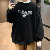 抖音品质重磅华棉2023春装美式印花潮流圆领卫衣D119-P40，男装卫衣，电商A486