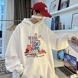 重磅华棉2023春装美式潮牌卡通宽松连帽卫衣外套W705-P50，男装卫衣，电商A486