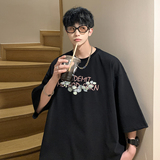 数据超好抖音重磅210克棉潮牌印花宽松短袖t恤T307-P25，男装T恤，电商A486