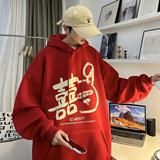 重磅华棉2023春装美式潮牌卡通宽松连帽卫衣外套W668-P50，男装卫衣，电商A486