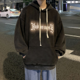 欧美式做旧水洗复古发泡印花潮流宽松连帽卫衣高街外套W310-P70，男装卫衣，电商A486