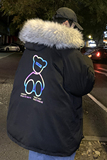 冬装新款韩版印花小熊棉衣外套加厚带毛领连帽棉服Y862-P128，男装棉衣，电商A486