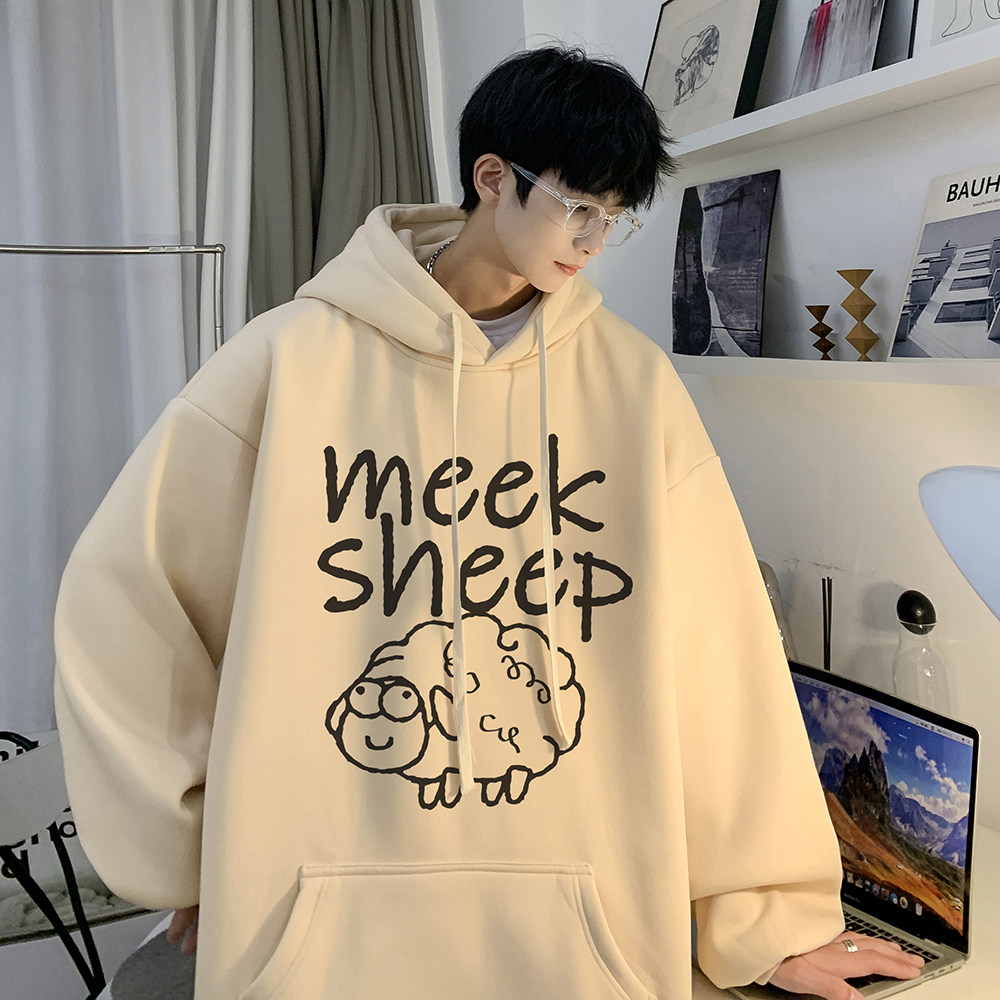 美式540克重磅加绒连帽卫衣男秋oversize高街ins潮牌原创小众设计,男装卫衣,电商A486