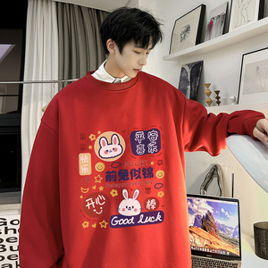 重磅华棉 2023春装美式潮牌卡通宽松圆领卫衣外套 W716-P40图片