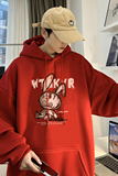 重磅华棉2023春装美式潮牌卡通宽松连帽卫衣外套W706-P50，男装卫衣，电商A486