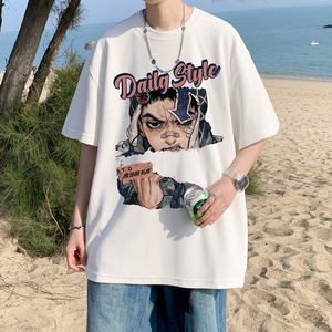 wassup candy日系重磅t恤男夏季美式高街半袖潮牌短袖纯棉上衣服图片