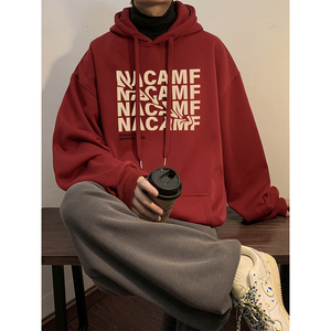 重磅华棉 2023春装美式潮牌印花宽松连帽卫衣外套 W619-P50图片