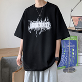 抖音品质全棉200克现货2023夏装潮牌印花宽松短袖t恤T222-P25，男装T恤，电商A486