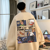 重磅华棉2023春装美式潮牌卡通宽松圆领卫衣外套W555-P40，男装卫衣，电商A486