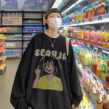 数据超好抖音品质华夫格美式印花潮流圆领卫衣外套W175-P35，男装卫衣，电商A486