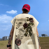 直播品质重磅纯棉220克美式印花宽松背心男女无袖t恤潮BX197P25，男装背心/马甲，电商A486