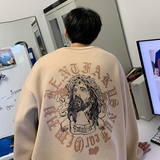 重磅华棉2023春装欧美式嘻哈高级印花潮流圆领卫衣W193-P40，男装卫衣，电商A486