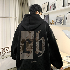 重磅华棉 2023春装美式潮牌印花宽松连帽卫衣外套 W580-P50图片