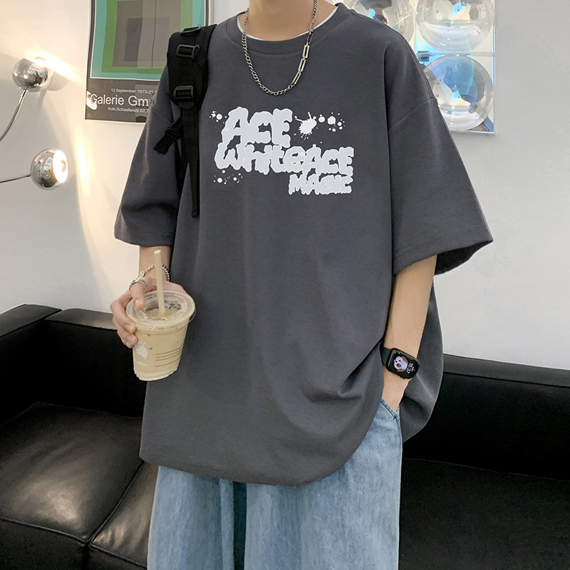220克重磅美式潮牌宽松短袖t恤T905-P28直播供应280克高品质P35,男装T恤,电商A486