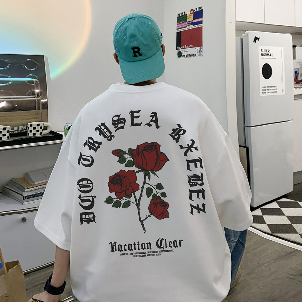 数据超好抖音重磅210克棉潮牌印花宽松短袖t恤T551-P25,男装T恤,电商A486