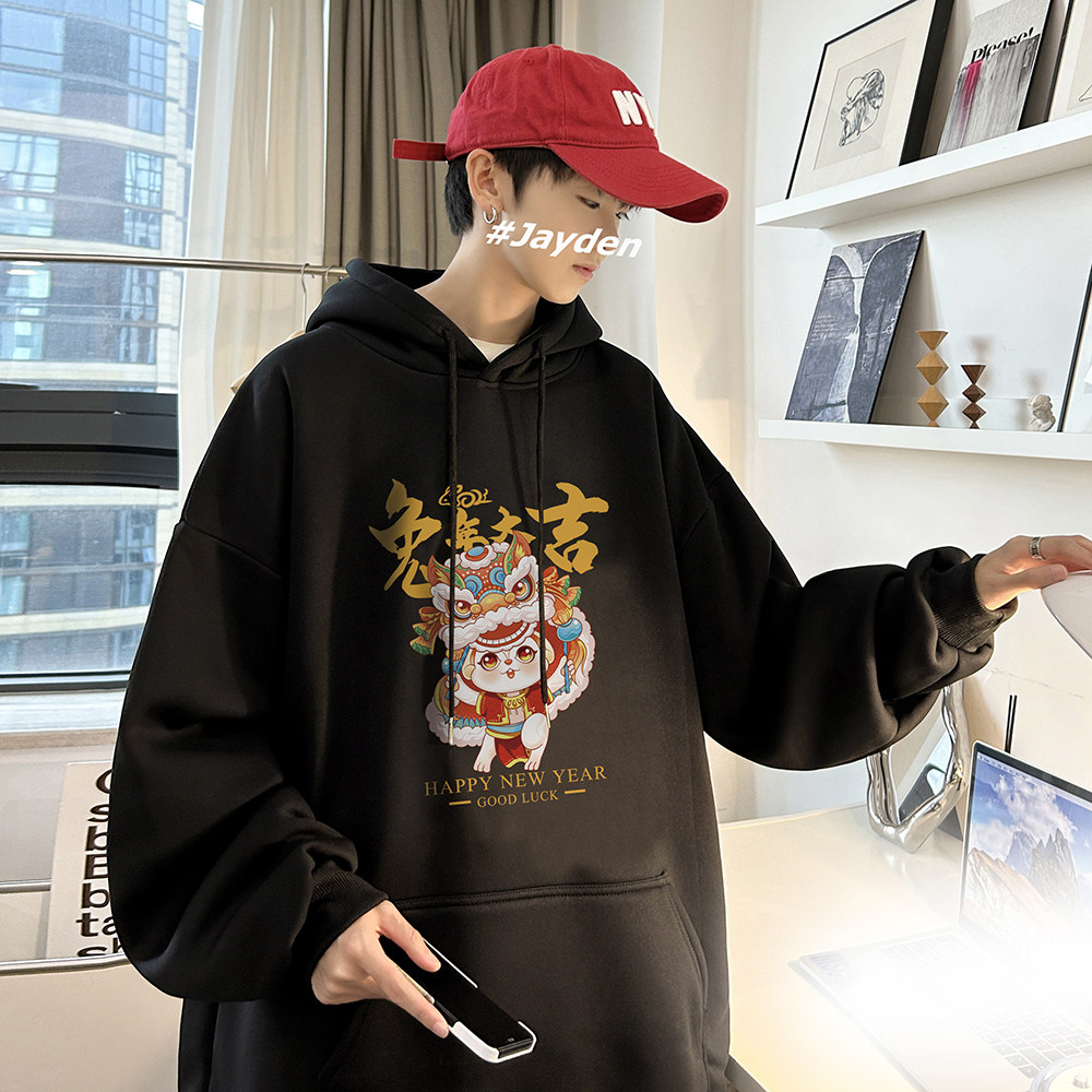 重磅华棉 2023春装美式潮牌卡通宽松连帽卫衣外套 W685-P50图片