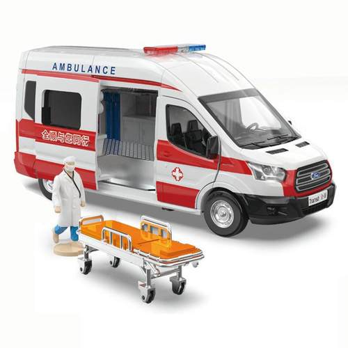 彩珀132合金负压救护车模型