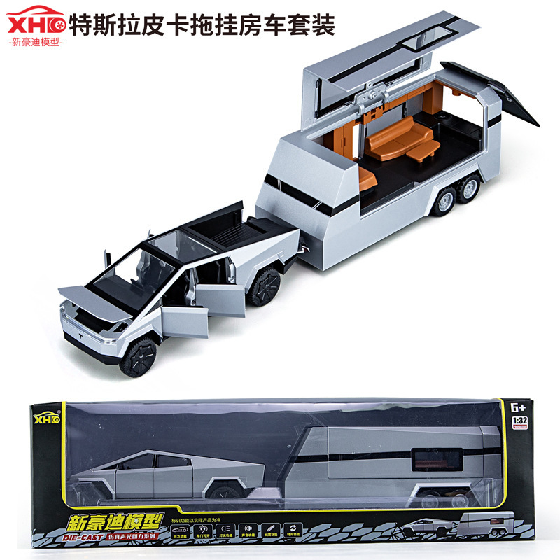 特斯拉合金皮卡房车模型