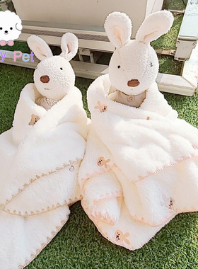 「Lazy Pet」韩国代购宠物猫狗秋冬保暖可爱小熊兔子熊猫双面毛毯