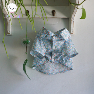 宠物手工春夏轻盈纯棉可爱花朵草莓翻领衬衫 「Lazy Pet」韩国代购