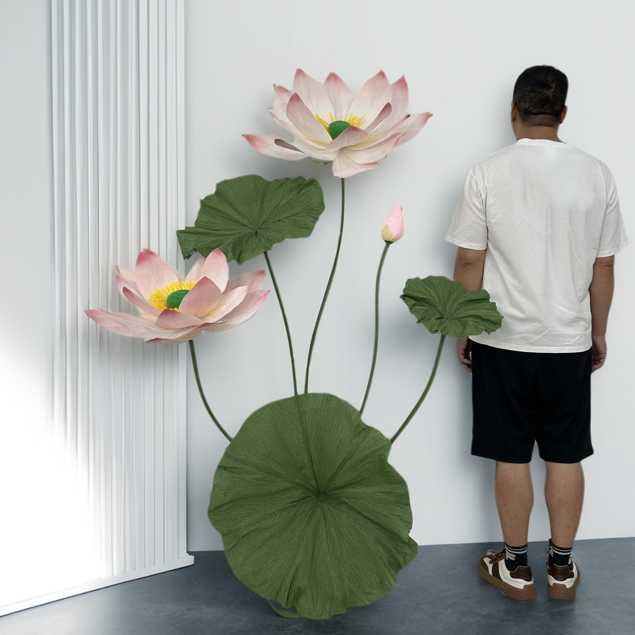 仿真大荷花纸艺荷叶造景夏日装饰场景布置假花道具商场橱窗美陈,鲜花速递/花卉仿真/绿植园艺,仿真花,淘宝优惠券,粉丝福利购,淘宝优惠卷